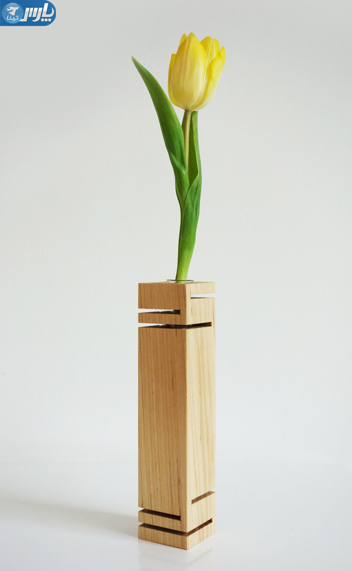 گلدان رومیزی چوبی