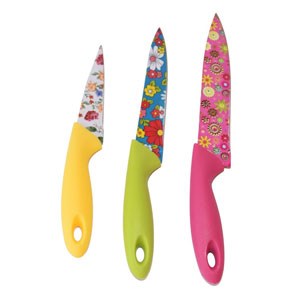 چاقو رنگی سه تایی گلدار-2