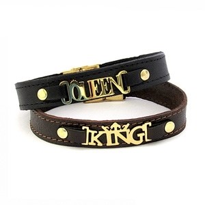دستبند چرم طرح king و queen