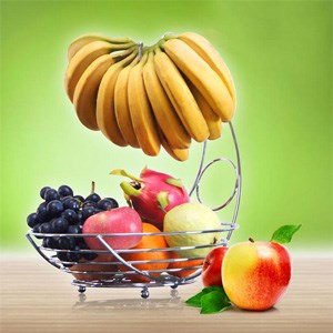 سبد میوه استیل با آویز موز