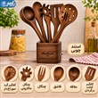 سرویس 7 پارچه کفگیر ملاقه چوبلمه مدل رز